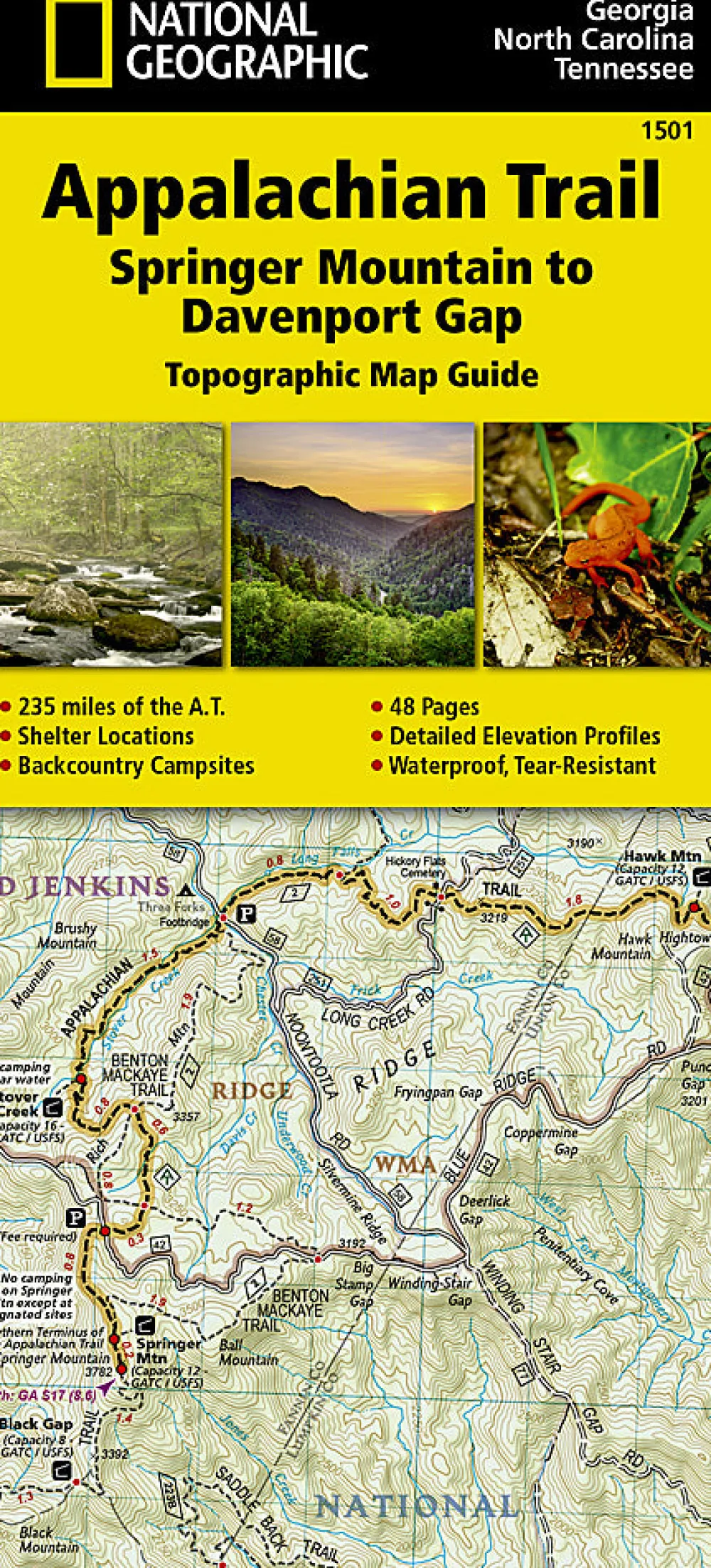 Literature-Trails Illustrated Appalachian Trail: Springer Mountain to Davenport Gap Map None