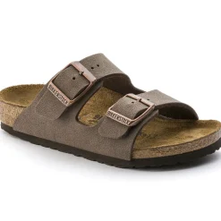 Sandals-Birkenstock Arizona Birkibuc Sandals for Kids Mocha