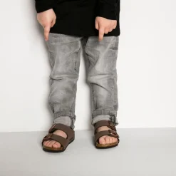 Sandals-Birkenstock Arizona Birkibuc Sandals for Kids Mocha