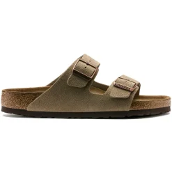 Sandals-Birkenstock Arizona Soft Footbed Suede Sandals for Men (Regular/Wide) Taupe Seude