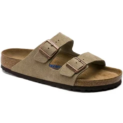 Sandals-Birkenstock Arizona Soft Footbed Suede Sandals for Men (Regular/Wide) Taupe Seude