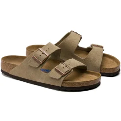 Sandals-Birkenstock Arizona Soft Footbed Suede Sandals for Men (Regular/Wide) Taupe Seude