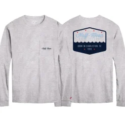 T-Shirts|T-Shirts-Half-Moon Outfitters Badge Logo Long Sleeve Pocket T-Shirt