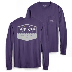 T-Shirts|T-Shirts-Half-Moon Outfitters Badge Logo Long Sleeve Pocket T-Shirt