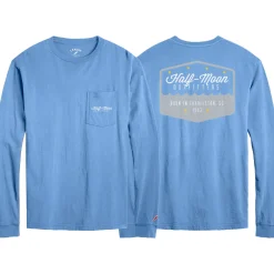 T-Shirts|T-Shirts-Half-Moon Outfitters Badge Logo Long Sleeve Pocket T-Shirt