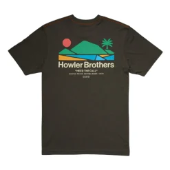 T-Shirts-Howler Brothers Bahia de Howler T-Shirt for Men Antique Black