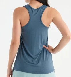Tank Tops|Performance Shirts-Free Fly Apparel Bamboo Motion Racerback Tank for Women (SALE) Slate Blue