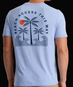 T-Shirts-Free Fly Apparel Beach Access Tee for Men Heather Lavender