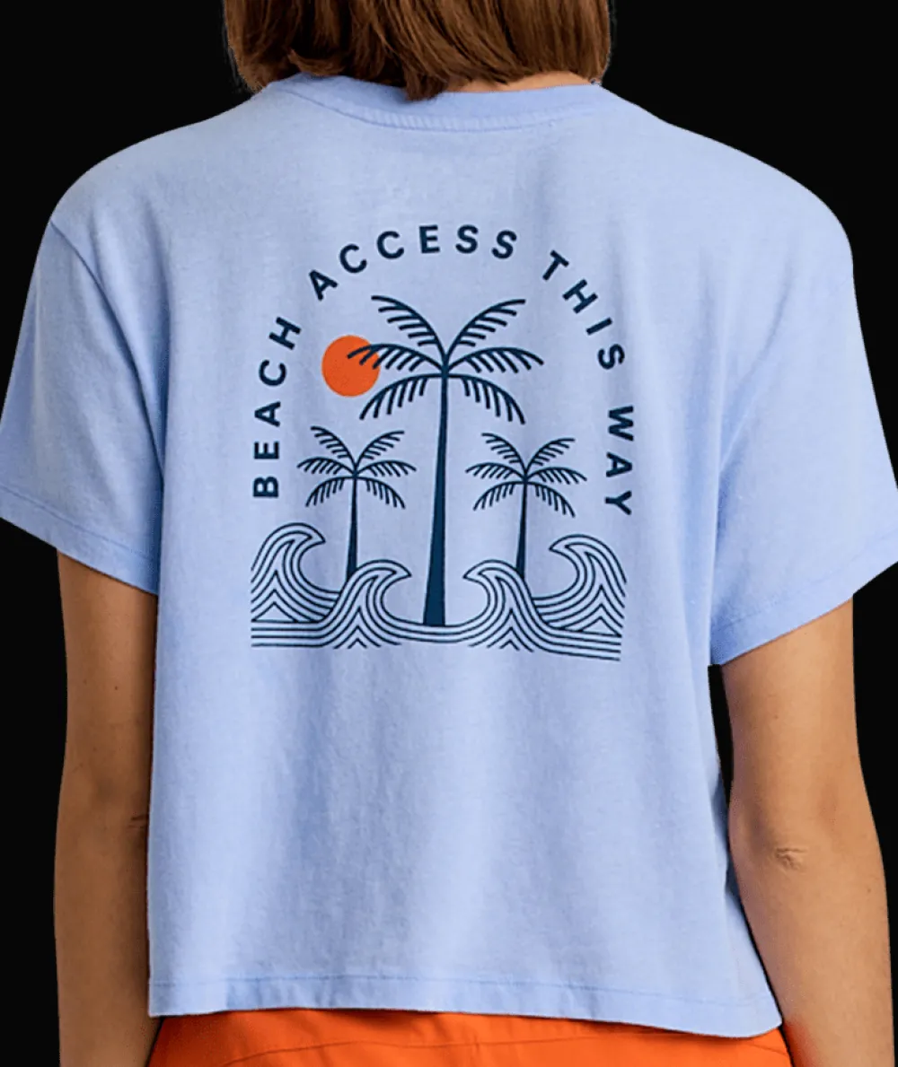 T-Shirts-Free Fly Apparel Beach Access Tee for Women Heather Lavender