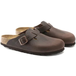 Shoes-Birkenstock Boston Clog Oiled Leather Habana