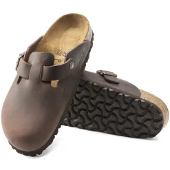 Shoes-Birkenstock Boston Clog Oiled Leather Habana