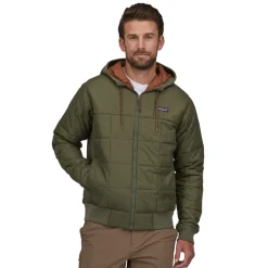 Fleece-Patagonia Box Quilted Hoody for Men (SALE) Basin Green