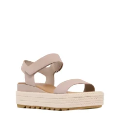 Sandals-Sorel Cameron Flatform Wedge Sandal for Women Crushed Clay, Gum