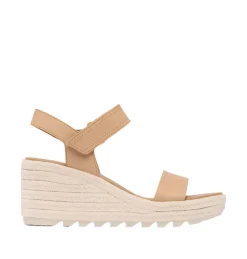 Sandals-Sorel Cameron Wedge Sandal for Women Honest Beige, Chalk