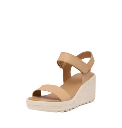 Sandals-Sorel Cameron Wedge Sandal for Women Honest Beige, Chalk