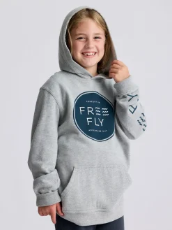 Tops|Fleece-Free Fly Apparel Comfort On Fleece Hoodie for Kids Light Heather Grey