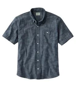 Shirts-L.L.Bean Comfort Stretch Chambray Short Sleeve Shirt for Men (SALE)