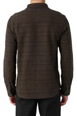 Shirts-O'Neill Davies Flannel Standard Fit Long Sleeve Shirt for Men (SALE) Carafe