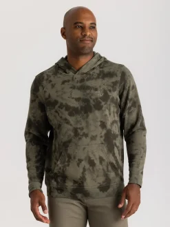 Sweaters & Hoodies|Shirts-Free Fly Apparel Embroidered Logo Fleece Hoodie for Men (SALE) Fatigue Tie Dye