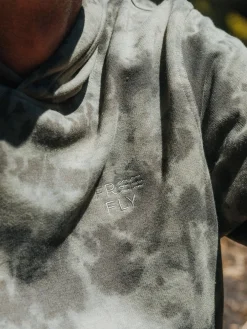 Sweaters & Hoodies|Shirts-Free Fly Apparel Embroidered Logo Fleece Hoodie for Men (SALE) Fatigue Tie Dye