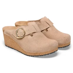 Shoes-Birkenstock Fanny Ring-Buckle for Women (Medium/Narrow) Warm Sand Suede
