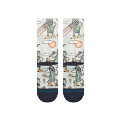 Socks-Stance Feeling Pickled Poly Blend Crew Socks for Men Cream