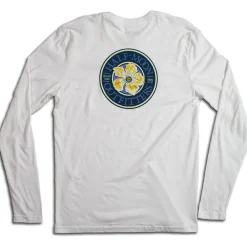 T-Shirts|T-Shirts-Half-Moon Outfitters Flower Logo Long Sleeve T-Shirt (FINAL SALE)