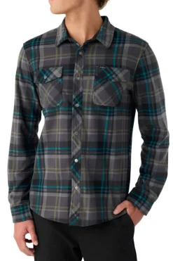Shirts-O'Neill Glacier Plaid Superfleece Overshirt for Men (SALE)
