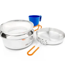 Cookware-GSI Outdoors Glacier Stainless 1-Person Mess Kit Stainless Steel