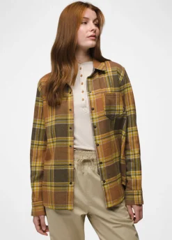 Shirts-Prana Golden Canyon Flannel for Women (SALE) Rye Green