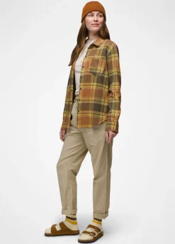 Shirts-Prana Golden Canyon Flannel for Women (SALE) Rye Green