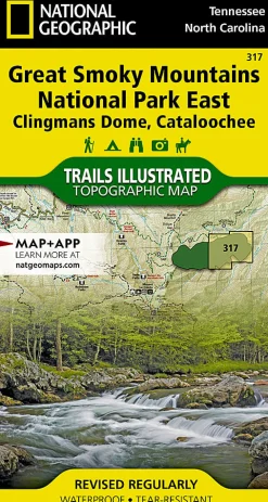 Literature-Trails Illustrated Great Smoky Mountains National Park East: Clingmans Dome, Cataloochee Map