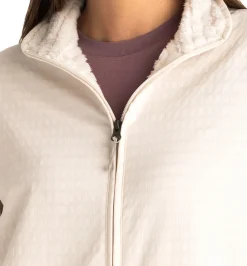 Fleece-Free Fly Apparel Gridback Fleece Jacket for Women Stone
