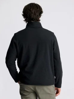 Fleece-Free Fly Apparel Gridback Fleece Snap Pullover for Men (SALE) Black