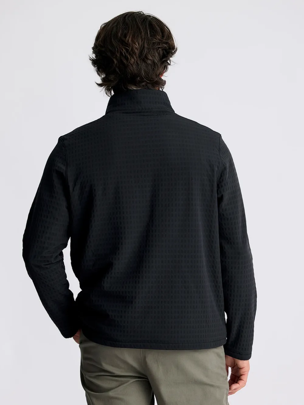 Fleece-Free Fly Apparel Gridback Fleece Snap Pullover for Men (SALE) Black