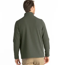 Fleece-Free Fly Apparel Gridback Fleece Snap Pullover for Men Dark Olive