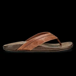 Sandals-Olukai Hiapo Sandal for Men Rum/Dark Wood