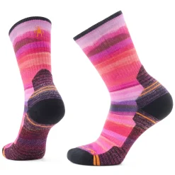 Socks-Smartwool Hike Hilltop Daydream Print Light Cushion Crew Socks for Women Power Pink