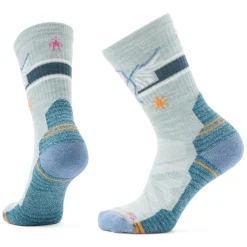 Socks-Smartwool Hike Hoo Who Light Cushion Crew Socks for Women Frosty Green