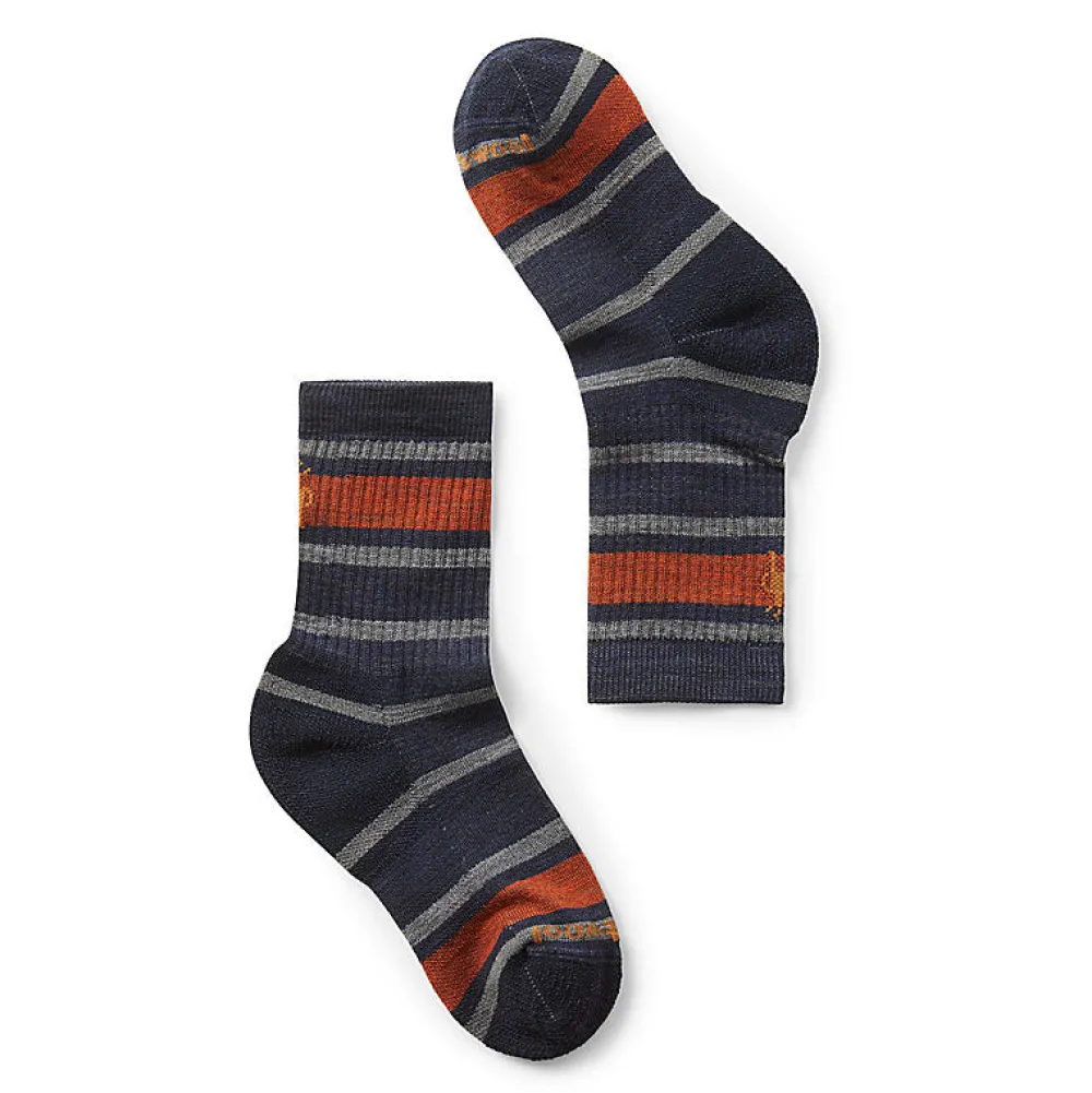 Socks-Smartwool Hike Light Cushion Striped Crew Socks for Kids