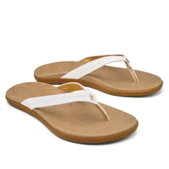 Sandals-Olukai Honu Sandal for Women Bright White / Golden Sand