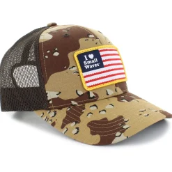 Head & Neckwear|Head & Neckwear-Half-Moon Outfitters I <3 Small Waves Flag Patch Trucker Hat