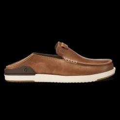 Shoes-Olukai Kakaha Leather Slip-On Shoes for Men Fox/Fox