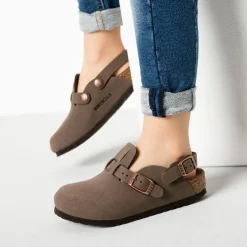 Shoes-Birkenstock Kay Kids Birkibuc Clogs for Kids Mocha