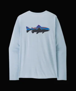Performance-Patagonia Long Sleeved Capilene Cool Daily Graphic Shirt for Men
