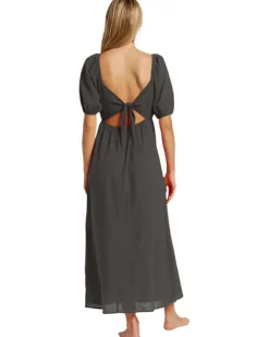 Dresses & Rompers-Billabong Love Fade Puff Sleeve Maxi Dress for Women (SALE) Black Sands
