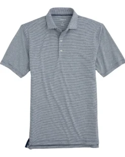 Shirts-Johnnie-O Lyndonn Stripe Performance Jersey Polo for Men Heather Twilight