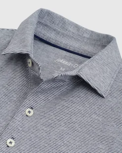 Shirts-Johnnie-O Lyndonn Stripe Performance Jersey Polo for Men Heather Twilight