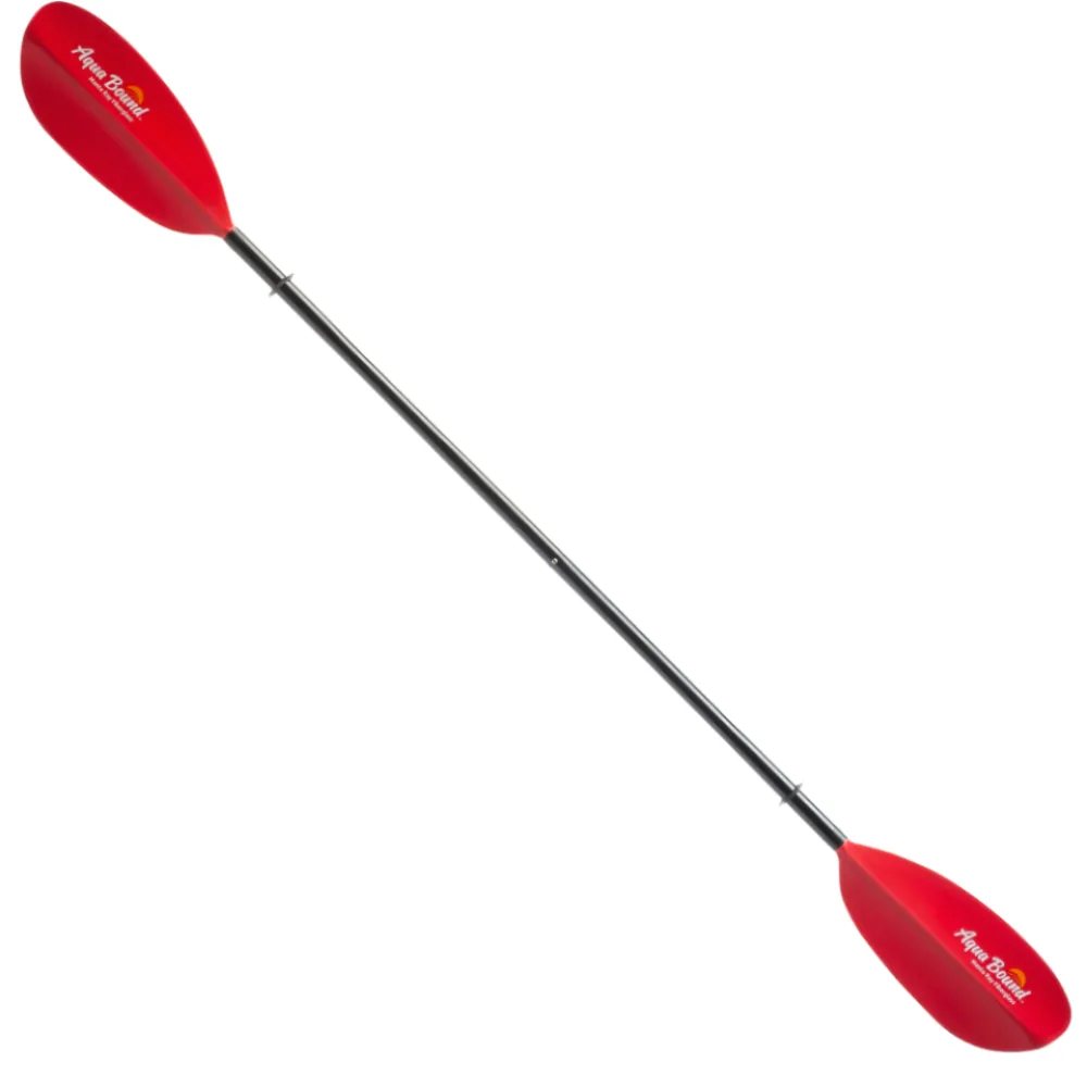 Sup & Kayak-Aqua-Bound Tech Manta Ray Fiberglass 2-Piece Snap-Button Kayak Paddle Sunset Red
