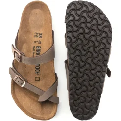 Sandals-Birkenstock Mayari Birkibuc Sandals for Women (Regular/Wide) Mocha
